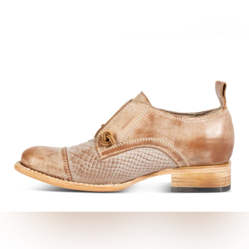 FREEBIRD MABEL Taupe Multi Women's Tan Leather Slip-On Low Heel Shoes - Picture 6 of 16